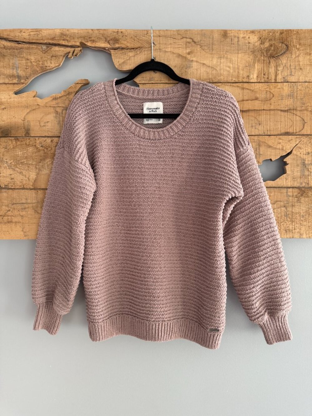 Abercrombie & Fitch Mauve Pink Chenille Knit Crewneck Sweater | NWOT | Size XL